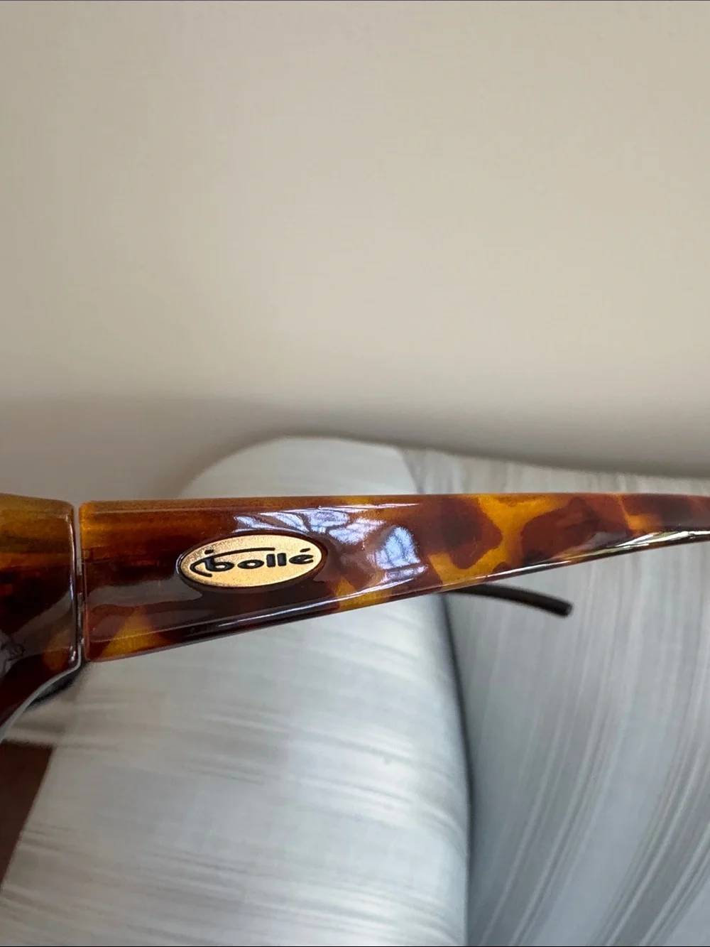 Bollé “Groove”Tortoiseshell Frame Sunglasses with Dark Amber Lenses